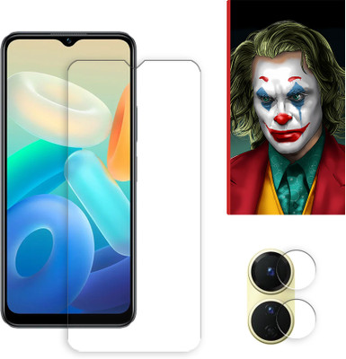 SOMTONE Edge To Edge Tempered Glass for vivo Y16 4G Tempered Glass Screen Protector | Anti-Scratch | Edge to Edge Full Coverage | 9H Hardness ( 1 FRONT SCREEN GUARD + 1 CAMERA LENS PROTECTOR + 1 FREE BACK EMBOSSED SKIN026 )(Pack of 1)
