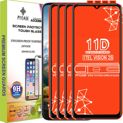 PFOAM Edge To Edge Tempered Glass for ITEL VISION 2S(Pack of 4)