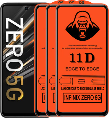 Laxdom Edge To Edge Tempered Glass for INFINIX ZERO 5G(Pack of 3)