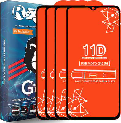 Roxel Edge To Edge Tempered Glass for Moto G42 5G(Pack of 4)