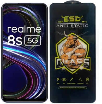Blate Edge To Edge Tempered Glass for Realme 8s 5G, ESD Tempered Glass, ESD Screen Protector, Anti Static, Screen Protector(Pack of 1)