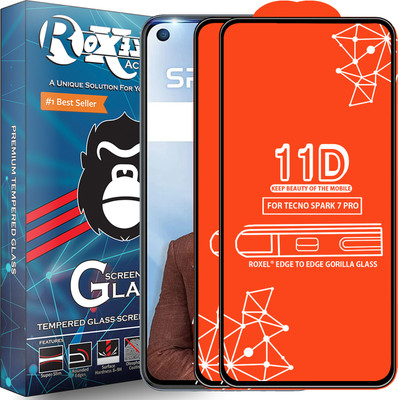Roxel Edge To Edge Tempered Glass for Tecno Spark 7 Pro(Pack of 2)
