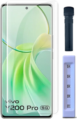 OneTech Edge To Edge Tempered Glass for Vivo Y200 Pro 5G 9H Hardness, UV Advanced HD+ Screen Protector(Pack of 1)