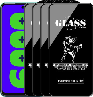 Qyist Edge To Edge Tempered Glass for INFINIX HOT 12 PLAY(Pack of 4)