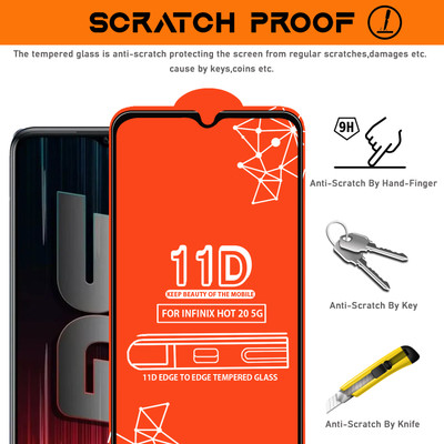 Qyist Edge To Edge Tempered Glass for Infinix Hot 20 5G(Pack of 4)