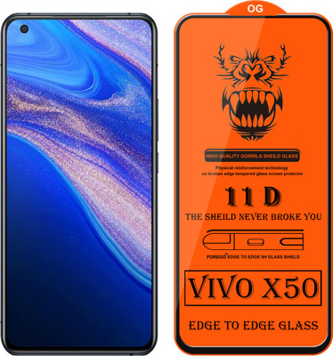 Forego Edge To Edge Tempered Glass for Vivo X50(Pack of 1)