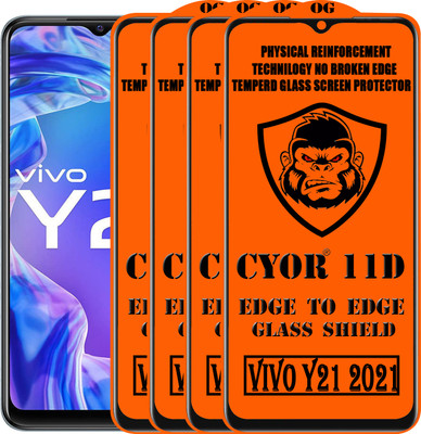 CYOR Edge To Edge Tempered Glass for VIVO Y21 2021(Pack of 4)