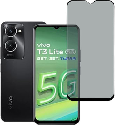 SPRITZEN Edge To Edge Tempered Glass for Vivo T3 Lite 5G, Privacy Glass(Pack of 2)