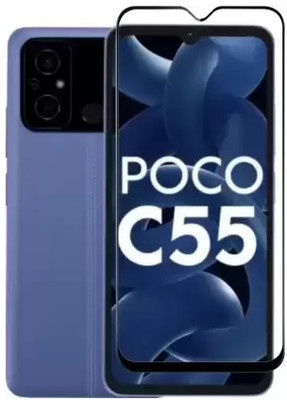 O2MG Edge To Edge Tempered Glass for POCO C55(Pack of 1)