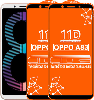 TWIGLO Edge To Edge Tempered Glass for Oppo A83(Pack of 2)