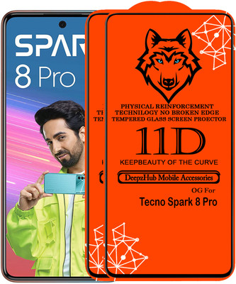 DeepzHub Edge To Edge Tempered Glass for Tecno Spark 8 Pro(Pack of 2)