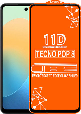 TWIGLO Edge To Edge Tempered Glass for TECNO POP 8(Pack of 1)