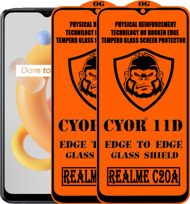 CYOR Edge To Edge Tempered Glass for REALME C20A(Pack of 2)