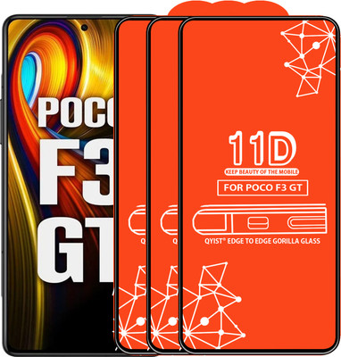 Qyist Edge To Edge Tempered Glass for Poco F3 Gt 5G(Pack of 3)