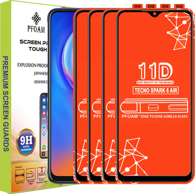 PFOAM Edge To Edge Tempered Glass for TECNO SPARK 6 AIR(Pack of 4)