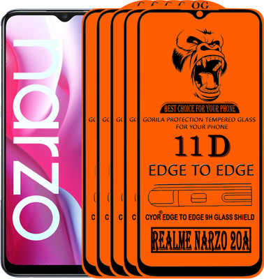 CYOR Edge To Edge Tempered Glass for REALME NARZO 20A(Pack of 5)
