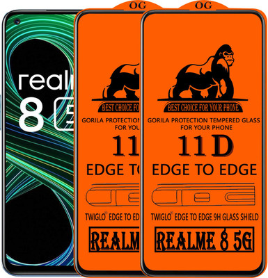TWIGLO Edge To Edge Tempered Glass for REALME 8 5G(Pack of 2)