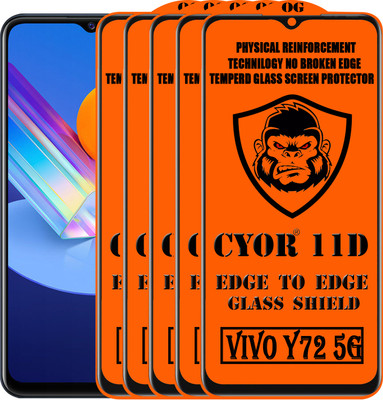 CYOR Edge To Edge Tempered Glass for VIVO Y72 5G(Pack of 5)