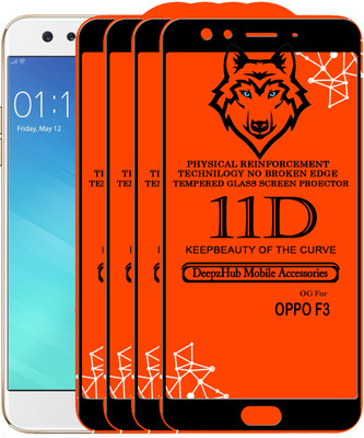 DeepzHub Edge To Edge Tempered Glass for Oppo F3(Pack of 4)