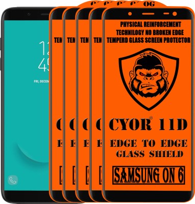 CYOR Edge To Edge Tempered Glass for Samsung Galaxy On6(Pack of 5)