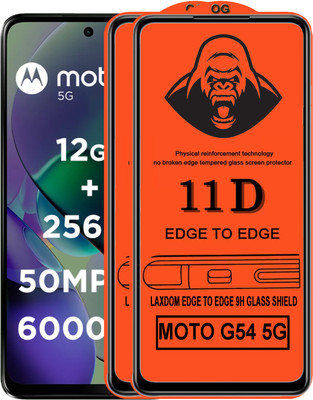 Laxdom Edge To Edge Tempered Glass for MOTO G54 5G(Pack of 2)