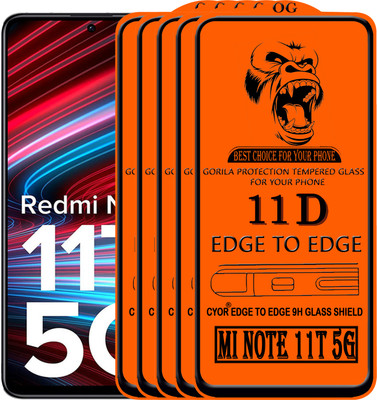CYOR Edge To Edge Tempered Glass for REDMI NOTE 11T 5G(Pack of 5)