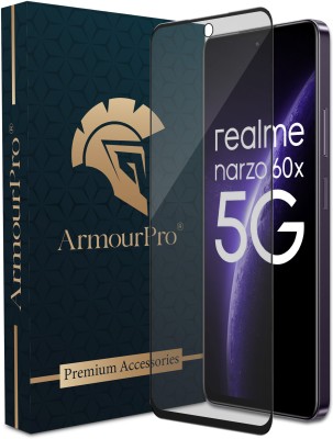 ArmourPro Edge To Edge Tempered Glass for Realme Narzo 60X 5G, Realme 12X 5G, Realme 12X, Realme Narzo N55 5G, Realme C55 5G, OnePlus Nord CE 3 Lite 5G, Realme 11 5G, Realme 11X 5G, Matte Finish Black Border Glass(Pack of 1)