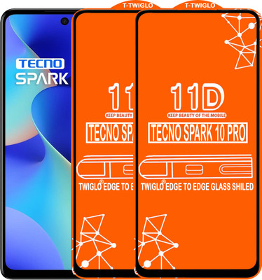 TWIGLO Edge To Edge Tempered Glass for TECNO SPARK 10 PRO(Pack of 2)