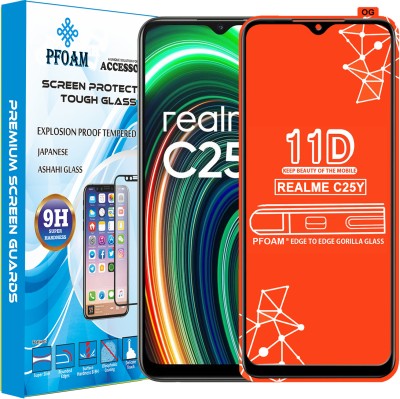 PFOAM Edge To Edge Tempered Glass for REALME C25Y(Pack of 1)