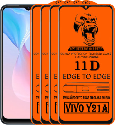 TWIGLO Edge To Edge Tempered Glass for VIVO Y21A(Pack of 4)