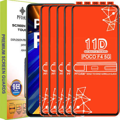 PFOAM Edge To Edge Tempered Glass for POCO F4 5G(Pack of 5)