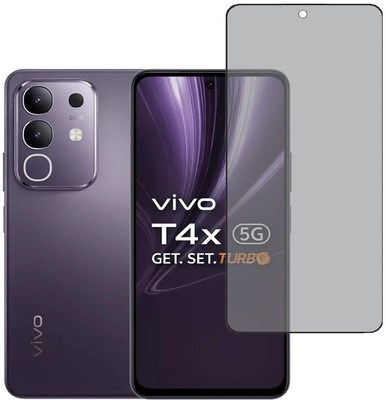 KARTRAY Edge To Edge Tempered Glass for Vivo T4x 5G, Privacy Glass(Pack of 1)