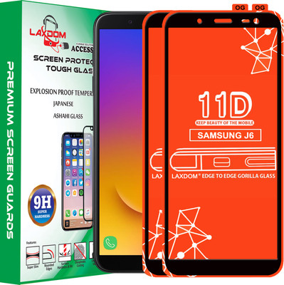 Laxdom Edge To Edge Tempered Glass for Samsung Galaxy J6(Pack of 2)