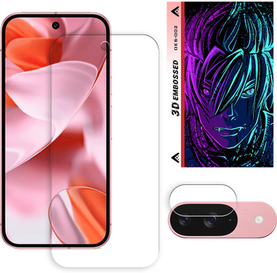 SOMTONE Edge To Edge Tempered Glass for Google Pixel 9 5G Tempered Glass Screen Protector | Anti-Scratch | Edge to Edge Full Coverage | 9H Hardness (1 FRONT SCREEN GUARD + 1 CAMERA LENS PROTECTOR + 1 FREE BACK EMBOSSED SKIN002)(Pack of 1)