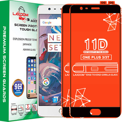 Laxdom Edge To Edge Tempered Glass for OnePlus 3T(Pack of 2)