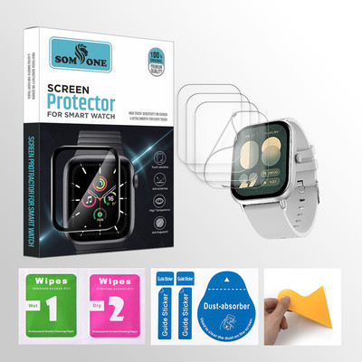 SOMTONE Edge To Edge Tempered Glass for Fire-Boltt Ninja Call Pro Max 2.01 inch Smartwatch 4 PROTECTOR + 4 WIPES + 4 DUST REMOVAL STICKER + 1 WIPER(Pack of 4) SOMTONE Edge To Edge Tempered Glass for Fire-Boltt Ninja Call Pro Max 2.01 inch Smartwatch 4 PROTECTOR + 4 WIPES + 4 DUST REMOVAL STICKER + 1 WIPER(Pack of 4)