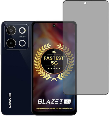 SPRITZEN Edge To Edge Tempered Glass for Lava Blaze 3 5G, privacy Glass(Pack of 1)