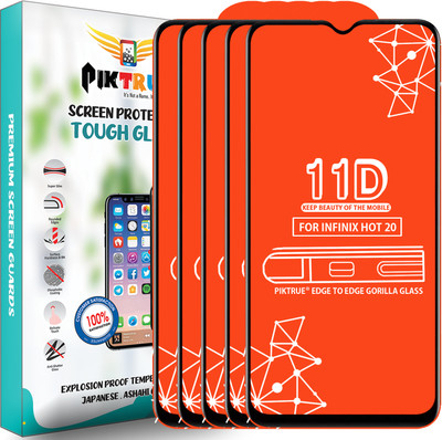 PikTrue Edge To Edge Tempered Glass for Infinix Hot 20(Pack of 5)