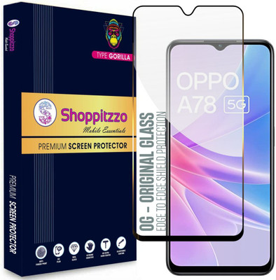 Shoppitzzo Edge To Edge Tempered Glass for oppo A78 5G (6.56 Inch)**NeoShield**Millitary Grade-Anti Explosion-Tempered Glass/Full Screen Coverage-Edge to Edge/9H Hardness/With Easy Installation Kit(Pack of 1)