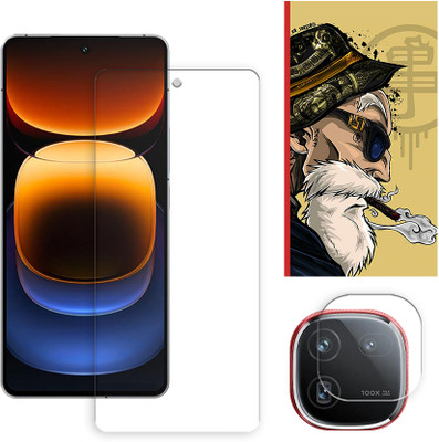 SOMTONE Edge To Edge Tempered Glass for iQOO 12 5G Tempered Glass Screen Protector | Anti-Scratch | Edge to Edge Full Coverage | 9H Hardness ( 1 FRONT SCREEN GUARD + 1 CAMERA LENS PROTECTOR + 1 FREE BACK EMBOSSED SKIN001 )(Pack of 1)