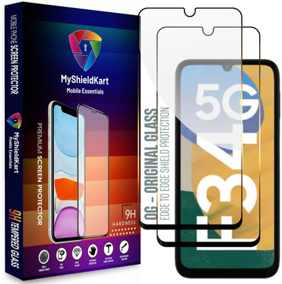 MyShieldKart Edge To Edge Tempered Glass for Samsung F34 5g | Samsung M34 5G | Samsung A24 5G**NeoShield**Millitary Grade-Anti Explosion-Tempered Glass/Full Screen Coverage-Edge to Edge/9H Hardness/With Easy Installation Kit(Pack of 2)