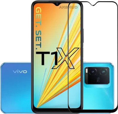AKSHUD Edge To Edge Tempered Glass for vivo T1X(Pack of 1)