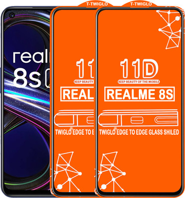TWIGLO Edge To Edge Tempered Glass for REALME 8S(Pack of 2)