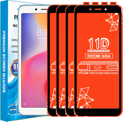 PFOAM Edge To Edge Tempered Glass for Mi Redmi 6(Pack of 4)