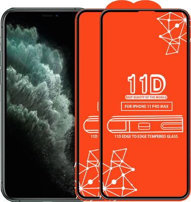 Qyist Edge To Edge Tempered Glass for Iphone 11 Pro Max(Pack of 2)