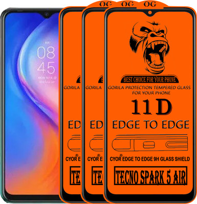 CYOR Edge To Edge Tempered Glass for TECNO SPARK 5 AIR(Pack of 3)