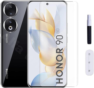 HIE POWER Edge To Edge Tempered Glass for Honor 90 5G-UV| |Full Glue Curved Tempered Glass | |Bubble Free Installation | |(Pack of 2)