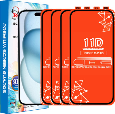 Rofix star Edge To Edge Tempered Glass for APPLE IPHONE 15 PLUS(Pack of 4)