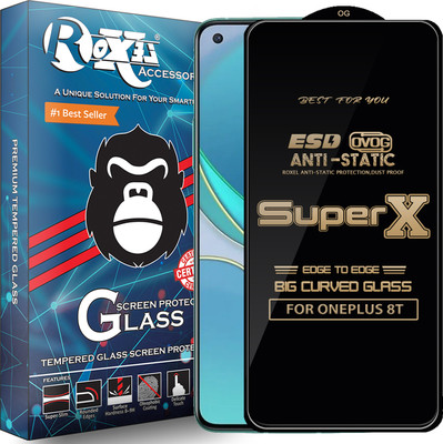 Roxel Edge To Edge Tempered Glass for ONEPLUS 8T(Pack of 1)