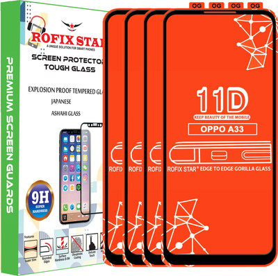 Rofix star Edge To Edge Tempered Glass for OPPO A33(Pack of 4)